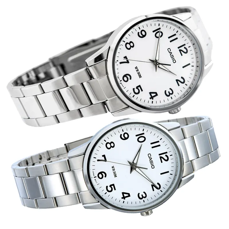 Casio Numeric White Dial Couple Watch- MTP/LTP-1303D-7B